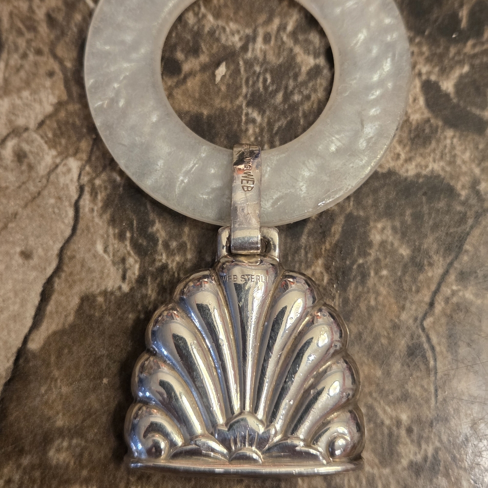 Webb Sterling Silver and Mother Of Pearl Teething Ring